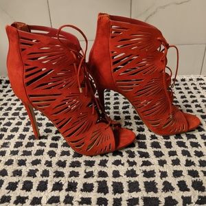Aldo lace up bootie heels